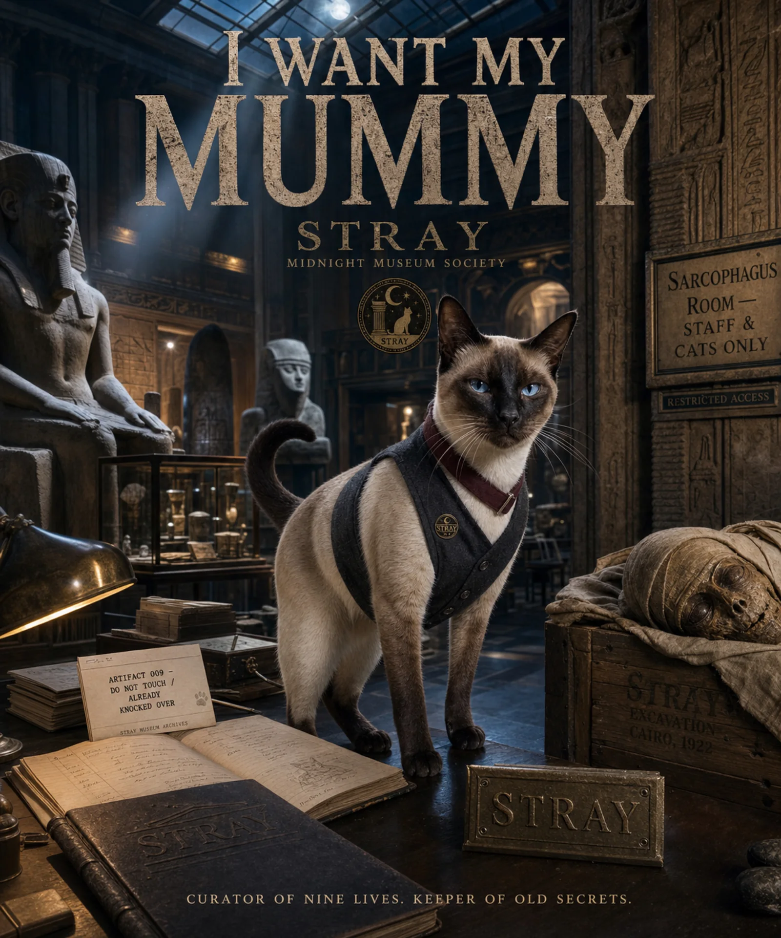 Siamese cat in an Egyptian museum