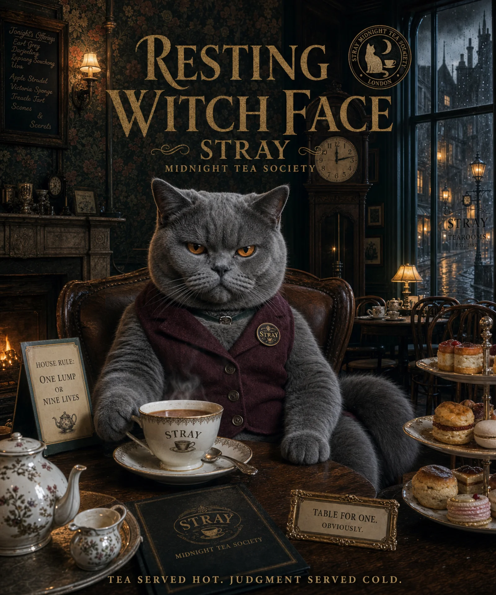 British Shorthair en salón de té