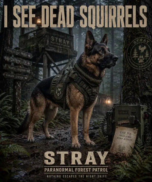 German Shepherd on paranormal patrol