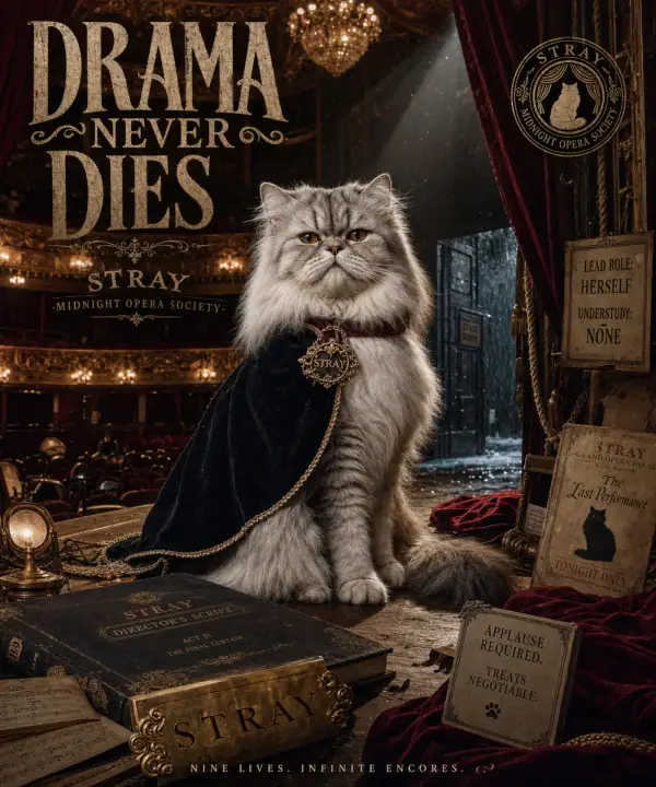 Persian cat in an opera house